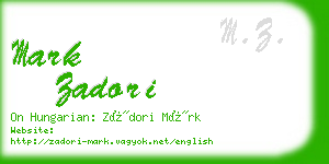 mark zadori business card